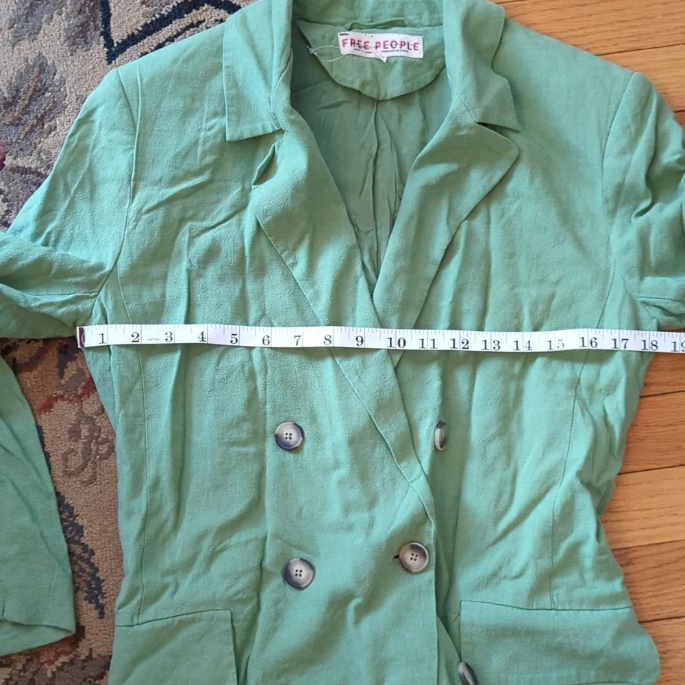 NWOT Free People Olivia blazer in green size small - Picture 3 of 8